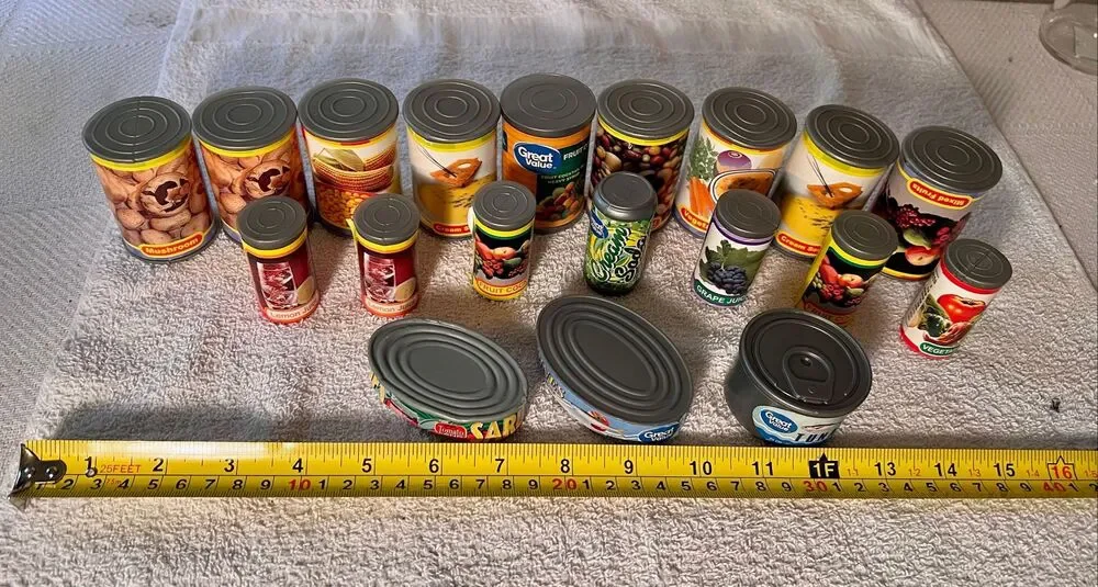 Lot of 20 Vintage Kids Pretend Play Toy Food Grocery Canned Goods Play Kitchen